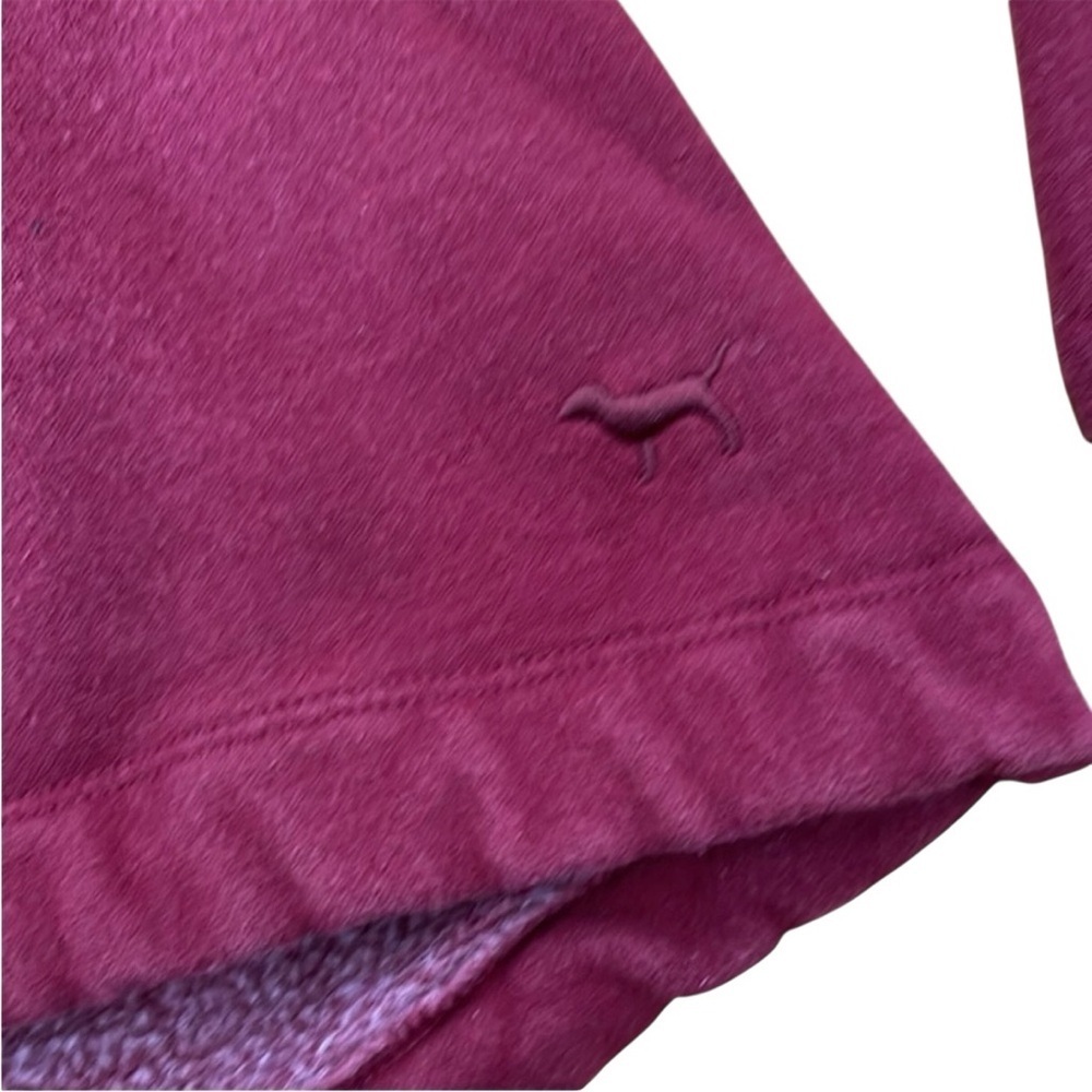 Victorias Secret PINK Faux Fur Lined Hood Sweatshirt Full Zip Burgundy Maroon - Picture 5 of 13